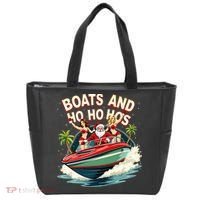 Funny Santa Christmas Boats And Ho Ho Hos Tote Bag thumb 0