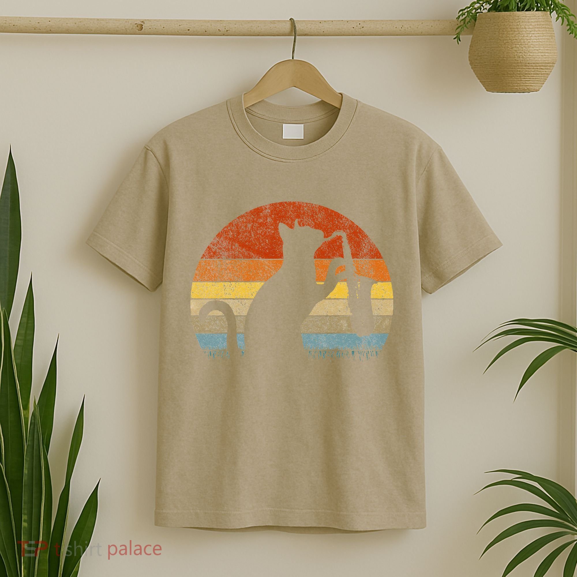 Funny Saxophone Cat Musician Jazz Music Lover Retro Vintage T-Shirt