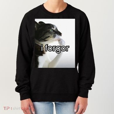 Funny Silly Cat Meme I Forgor Cringe Brainrot Meme Gift Women's Sweatshirt