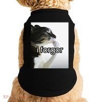 Funny Silly Cat Meme I Forgor Cringe Brainrot Meme Gift Doggie Tank thumb 0