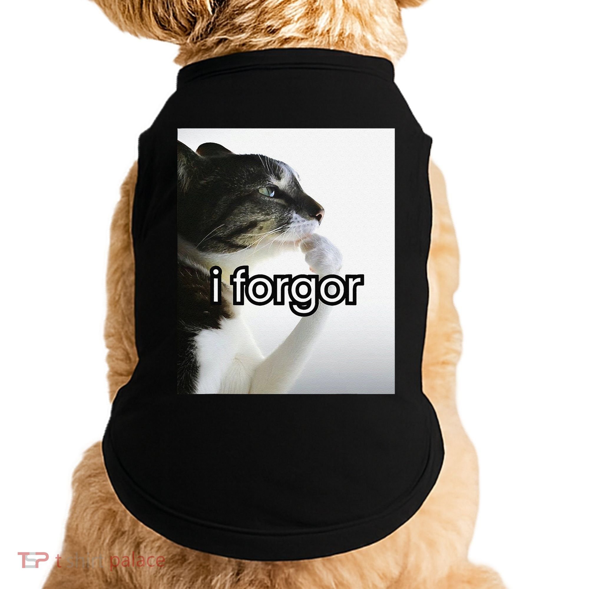 Funny Silly Cat Meme I Forgor Cringe Brainrot Meme Gift Doggie Tank