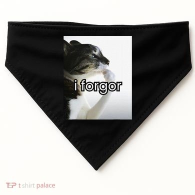 Funny Silly Cat Meme I Forgor Cringe Brainrot Meme Gift USA-Made Doggie Bandana