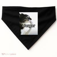 Funny Silly Cat Meme I Forgor Cringe Brainrot Meme Gift USA-Made Doggie Bandana thumb 0