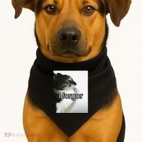 Funny Silly Cat Meme I Forgor Cringe Brainrot Meme Gift USA-Made Doggie Bandana thumb 1