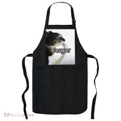 Funny Silly Cat Meme I Forgor Cringe Brainrot Meme Gift Apron