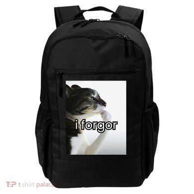 Funny Silly Cat Meme I Forgor Cringe Brainrot Meme Gift Backpack