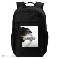 Funny Silly Cat Meme I Forgor Cringe Brainrot Meme Gift Backpack thumb 0
