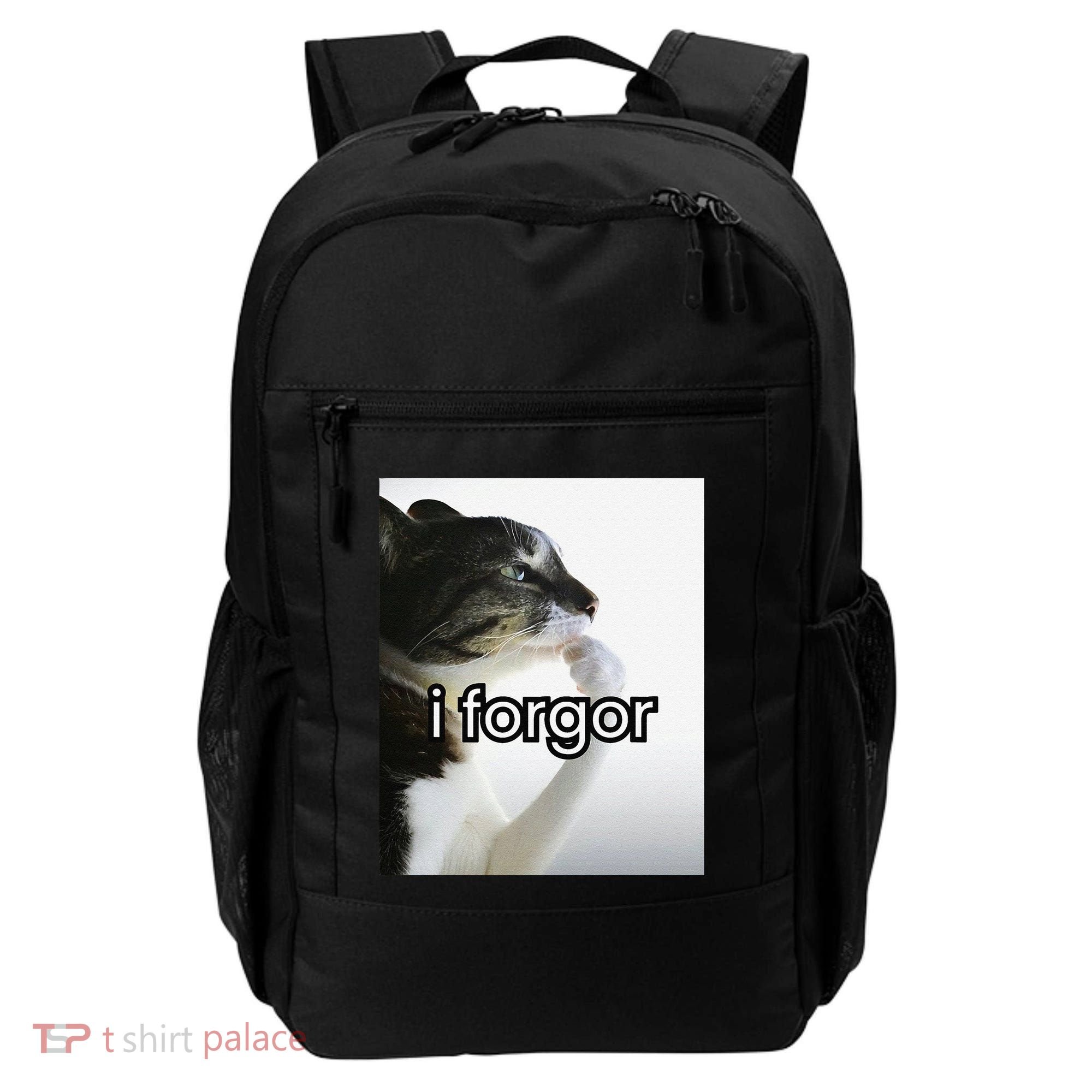 Funny Silly Cat Meme I Forgor Cringe Brainrot Meme Gift Backpack