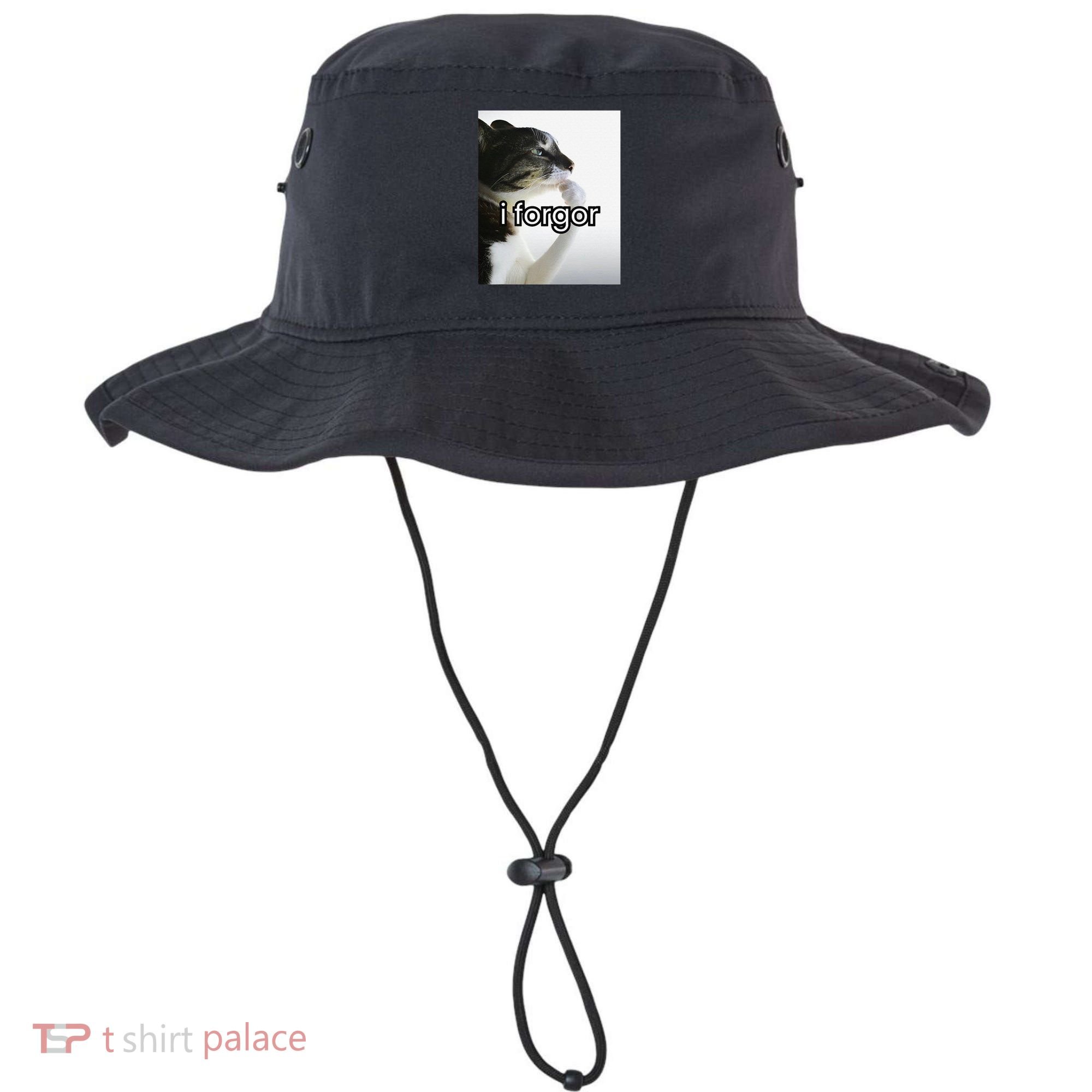 Funny Silly Cat Meme I Forgor Cringe Brainrot Meme Gift Bucket Hat