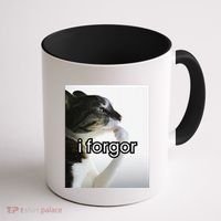 Funny Silly Cat Meme I Forgor Cringe Brainrot Meme Gift Coffee Mug thumb 1