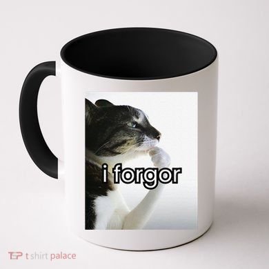 Funny Silly Cat Meme I Forgor Cringe Brainrot Meme Gift Coffee Mug