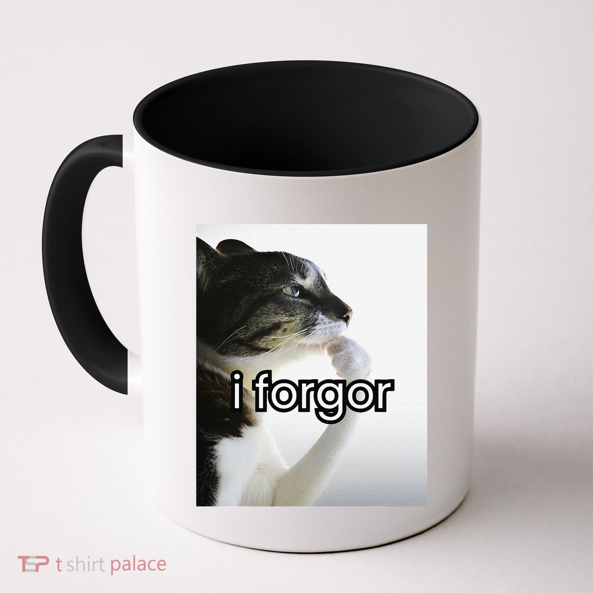 Funny Silly Cat Meme I Forgor Cringe Brainrot Meme Gift Coffee Mug