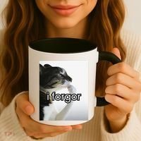 Funny Silly Cat Meme I Forgor Cringe Brainrot Meme Gift Coffee Mug thumb 3