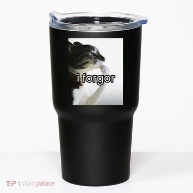 Funny Silly Cat Meme I Forgor Cringe Brainrot Meme Gift Tumbler