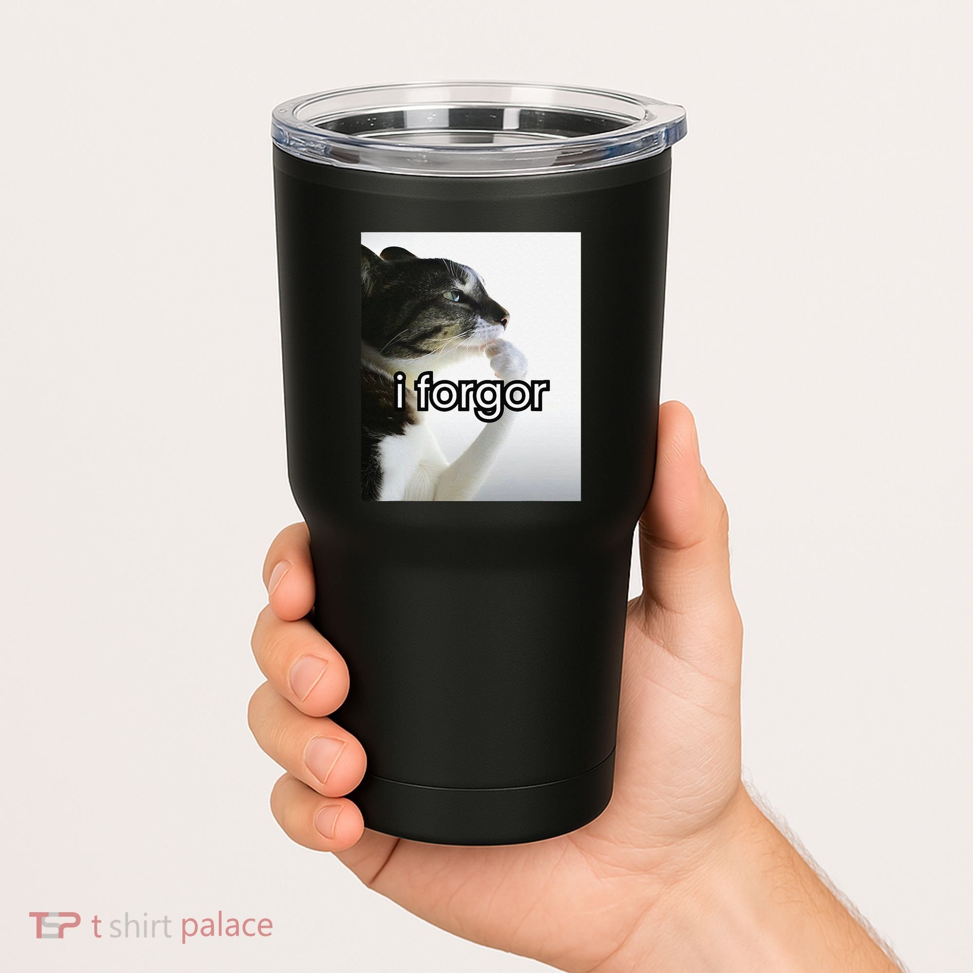 Funny Silly Cat Meme I Forgor Cringe Brainrot Meme Gift Tumbler