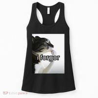 Funny Silly Cat Meme I Forgor Cringe Brainrot Meme Gift Women's Tank Top thumb 0