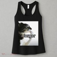 Funny Silly Cat Meme I Forgor Cringe Brainrot Meme Gift Women's Tank Top thumb 3