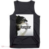 Funny Silly Cat Meme I Forgor Cringe Brainrot Meme Gift Tank Top thumb 0
