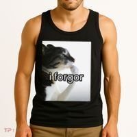 Funny Silly Cat Meme I Forgor Cringe Brainrot Meme Gift Tank Top thumb 3