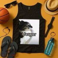 Funny Silly Cat Meme I Forgor Cringe Brainrot Meme Gift Tank Top thumb 4