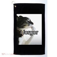 Funny Silly Cat Meme I Forgor Cringe Brainrot Meme Gift Golf Towel thumb 0
