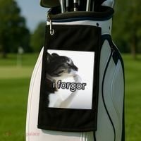 Funny Silly Cat Meme I Forgor Cringe Brainrot Meme Gift Golf Towel thumb 2