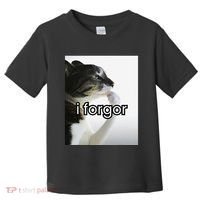 Funny Silly Cat Meme I Forgor Cringe Brainrot Meme Gift Toddler T-Shirt thumb 0