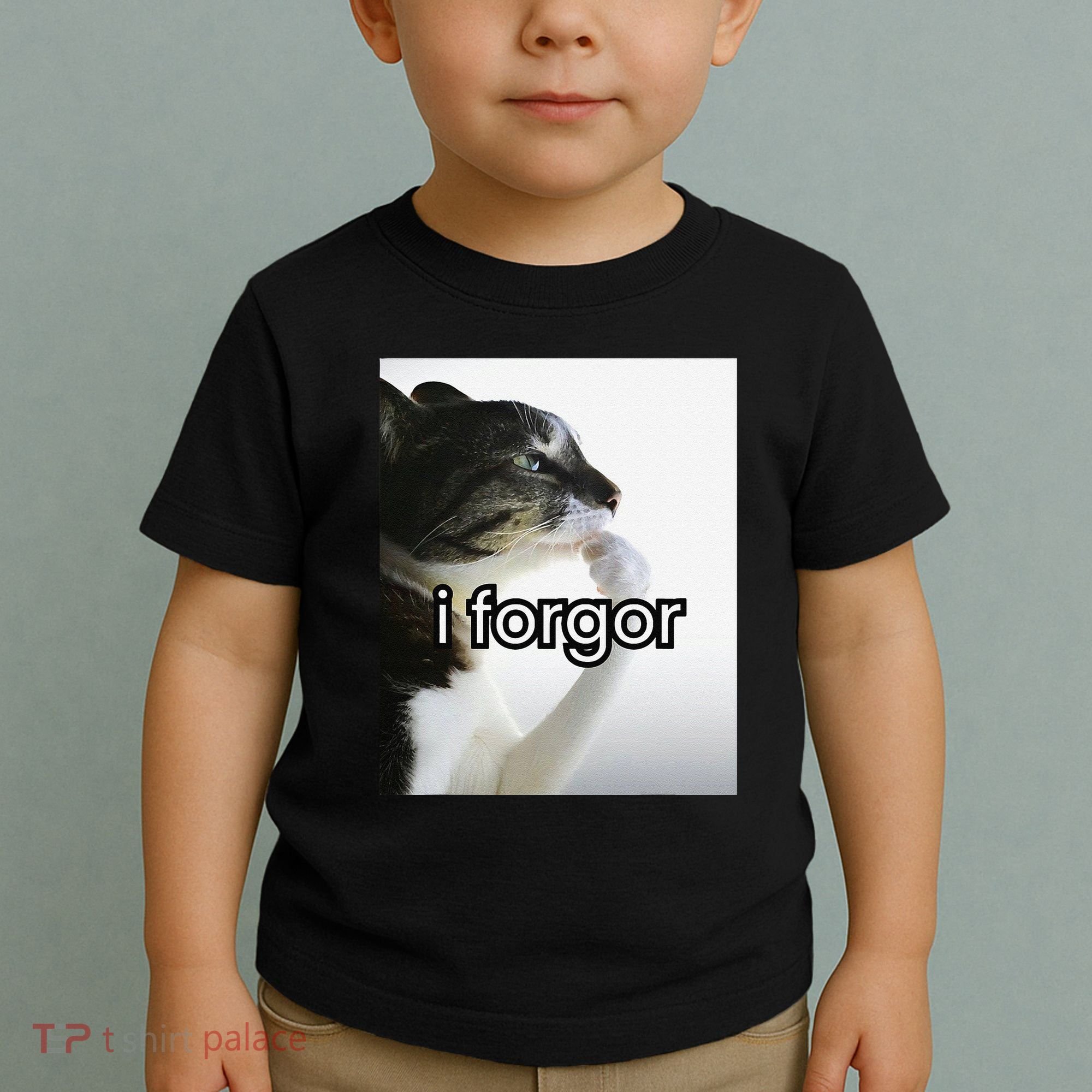 Funny Silly Cat Meme I Forgor Cringe Brainrot Meme Gift Toddler T-Shirt