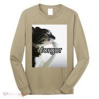 Funny Silly Cat Meme I Forgor Cringe Brainrot Meme Gift Long Sleeve Shirt thumb 0
