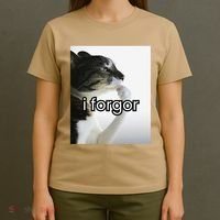 Funny Silly Cat Meme I Forgor Cringe Brainrot Meme Gift T-Shirt thumb 4