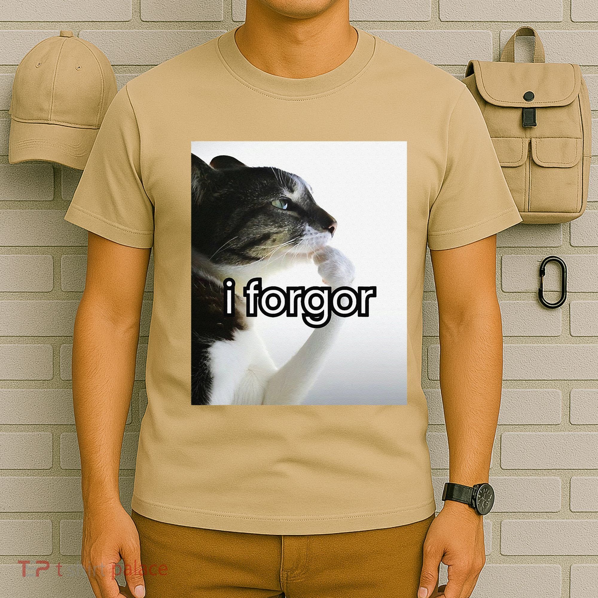 Funny Silly Cat Meme I Forgor Cringe Brainrot Meme Gift T-Shirt