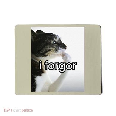 Funny Silly Cat Meme I Forgor Cringe Brainrot Meme Gift Mousepad