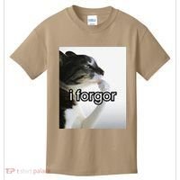 Funny Silly Cat Meme I Forgor Cringe Brainrot Meme Gift Kids T-Shirt thumb 0