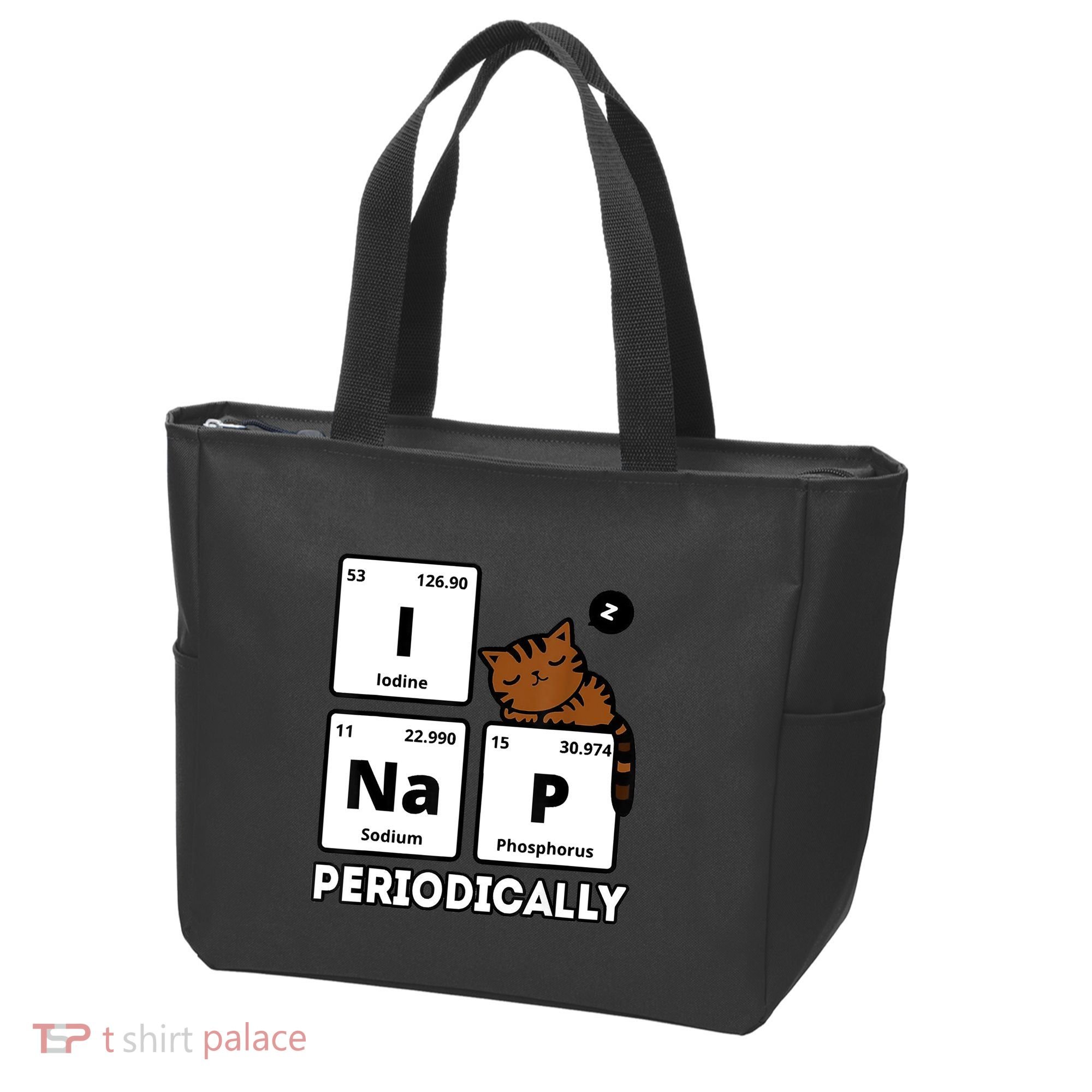 Funny Science Cat I Nap Periodically Cats Lovers Chemistry Tote Bag