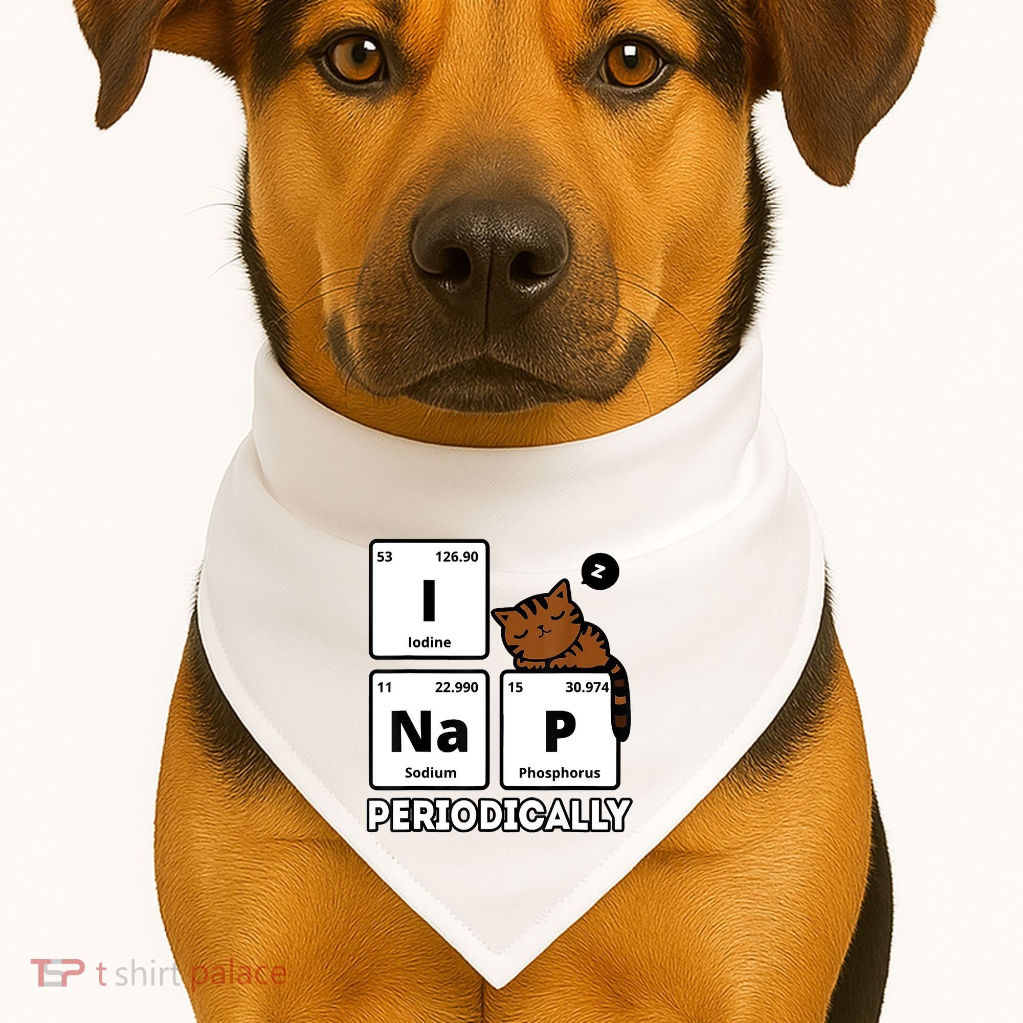 Funny Science Cat I Nap Periodically Cats Lovers Chemistry USA-Made Doggie Bandana