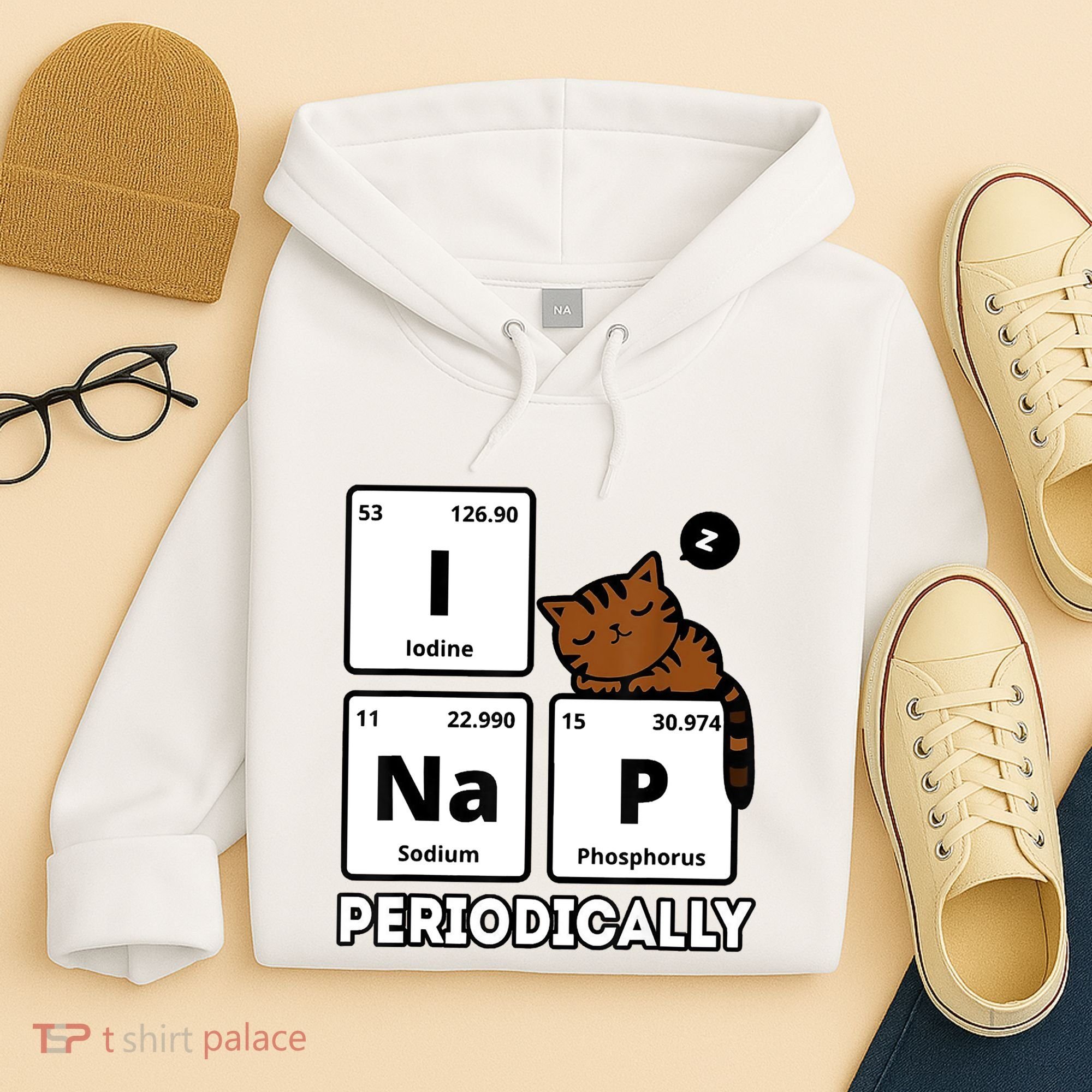 Funny Science Cat I Nap Periodically Cats Lovers Chemistry Hoodie