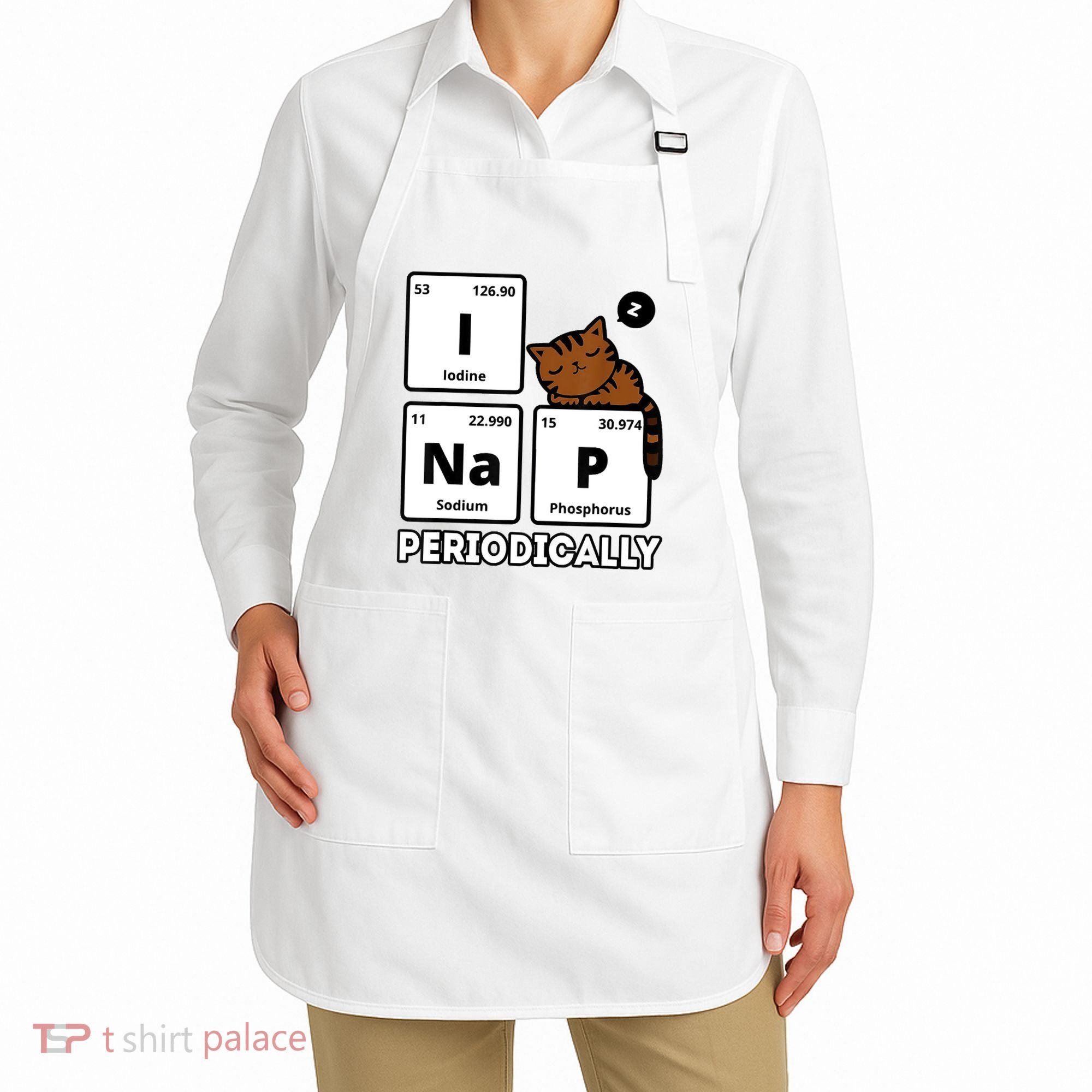 Funny Science Cat I Nap Periodically Cats Lovers Chemistry Apron