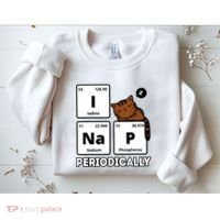 Funny Science Cat I Nap Periodically Cats Lovers Chemistry Sweatshirt thumb 2