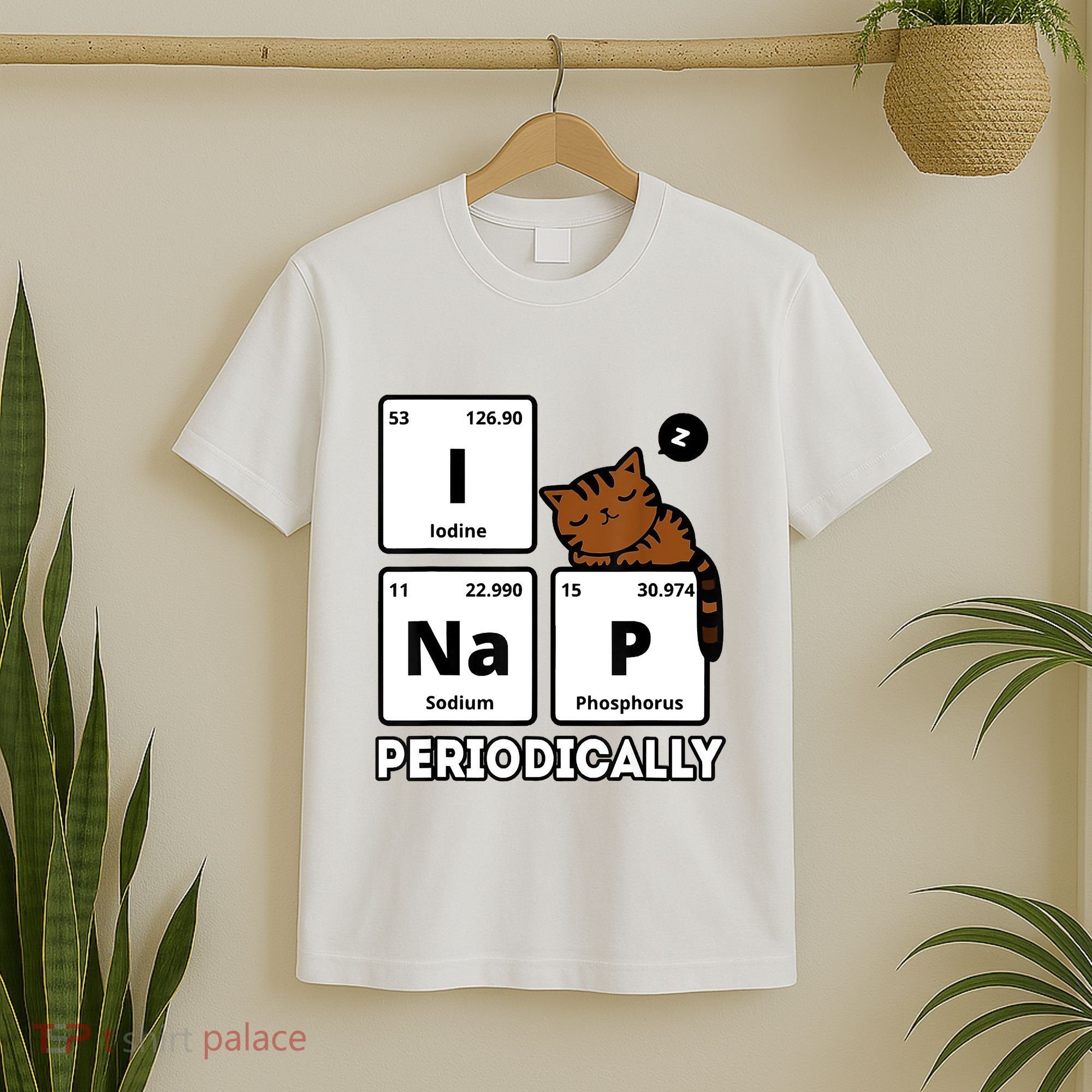 Funny Science Cat I Nap Periodically Cats Lovers Chemistry T-Shirt
