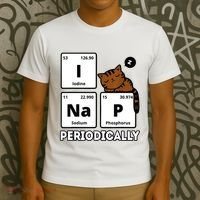 Funny Science Cat I Nap Periodically Cats Lovers Chemistry T-Shirt thumb 3