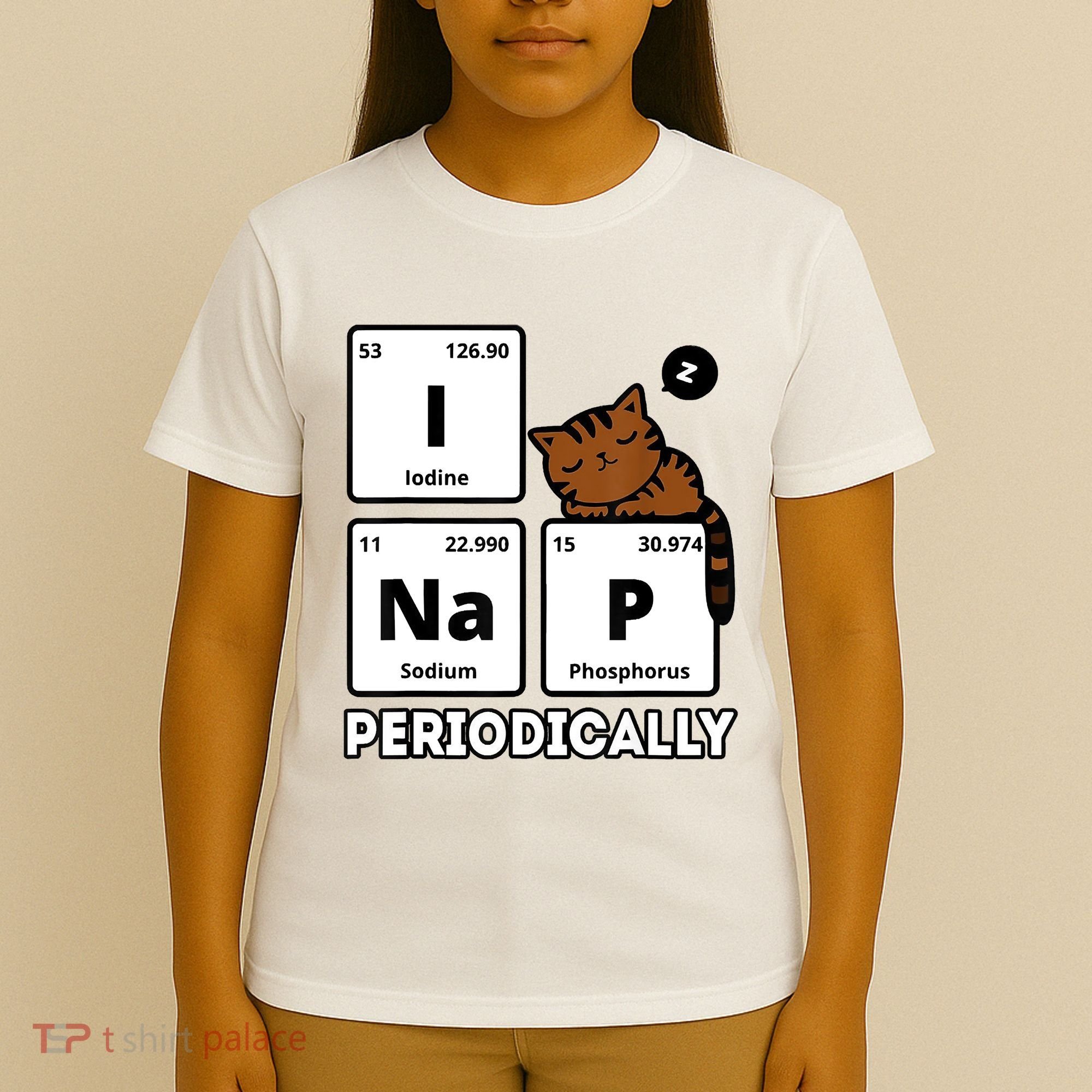 Funny Science Cat I Nap Periodically Cats Lovers Chemistry T-Shirt