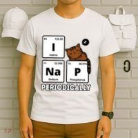 Funny Science Cat I Nap Periodically Cats Lovers Chemistry T-Shirt thumb 6