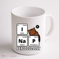 Funny Science Cat I Nap Periodically Cats Lovers Chemistry Coffee Mug thumb 1
