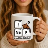Funny Science Cat I Nap Periodically Cats Lovers Chemistry Coffee Mug thumb 3