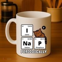 Funny Science Cat I Nap Periodically Cats Lovers Chemistry Coffee Mug thumb 4