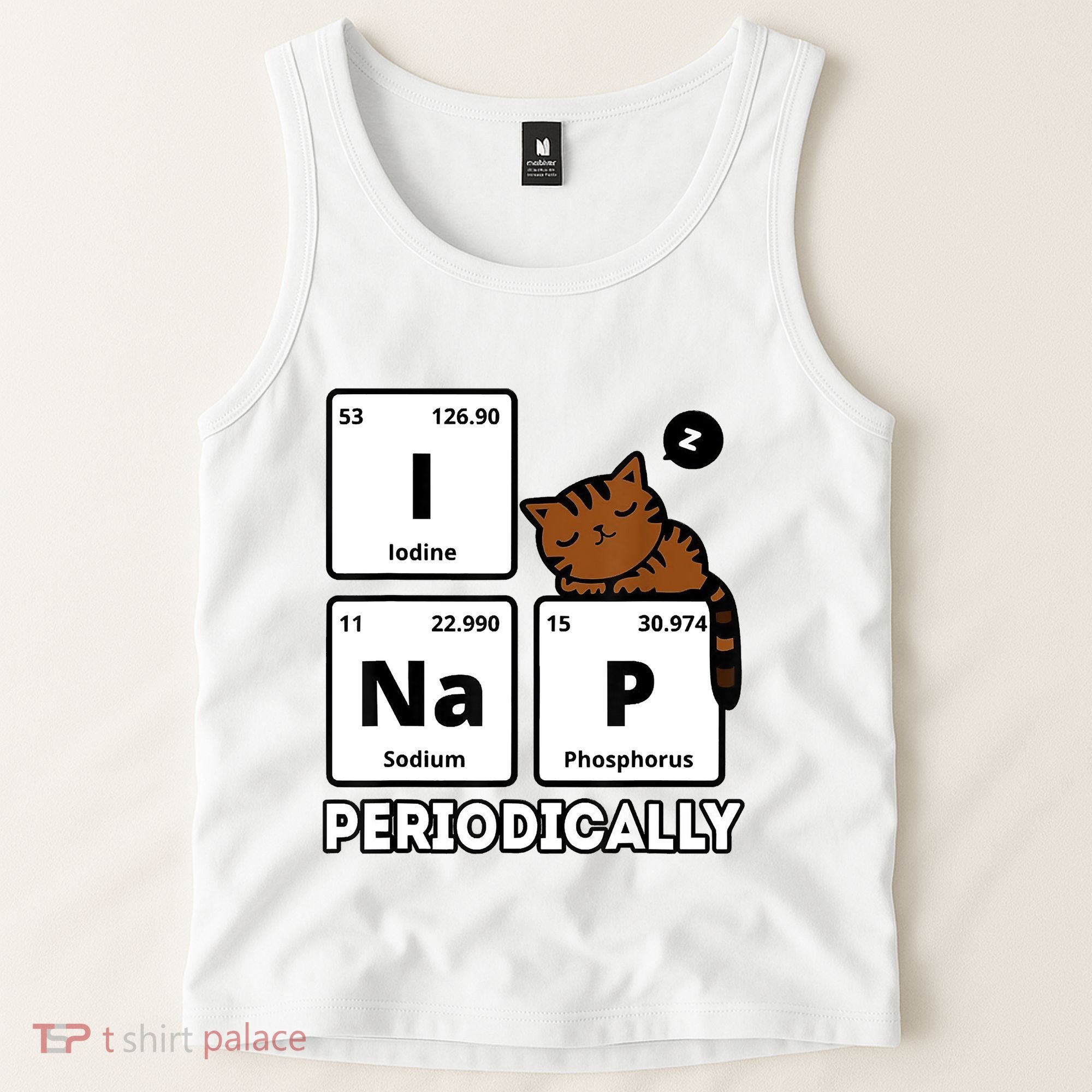 Funny Science Cat I Nap Periodically Cats Lovers Chemistry Tank Top