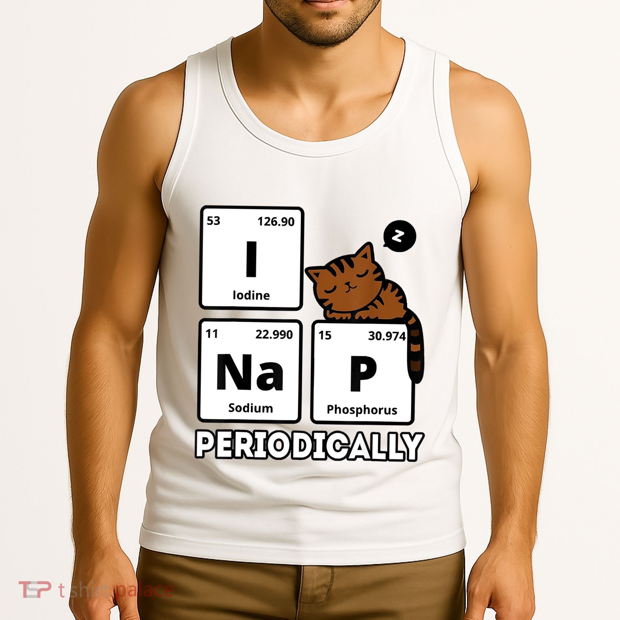 Funny Science Cat I Nap Periodically Cats Lovers Chemistry Tank Top