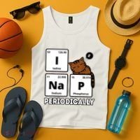 Funny Science Cat I Nap Periodically Cats Lovers Chemistry Tank Top thumb 4