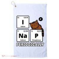 Funny Science Cat I Nap Periodically Cats Lovers Chemistry Golf Towel thumb 0