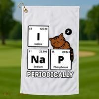Funny Science Cat I Nap Periodically Cats Lovers Chemistry Golf Towel thumb 1